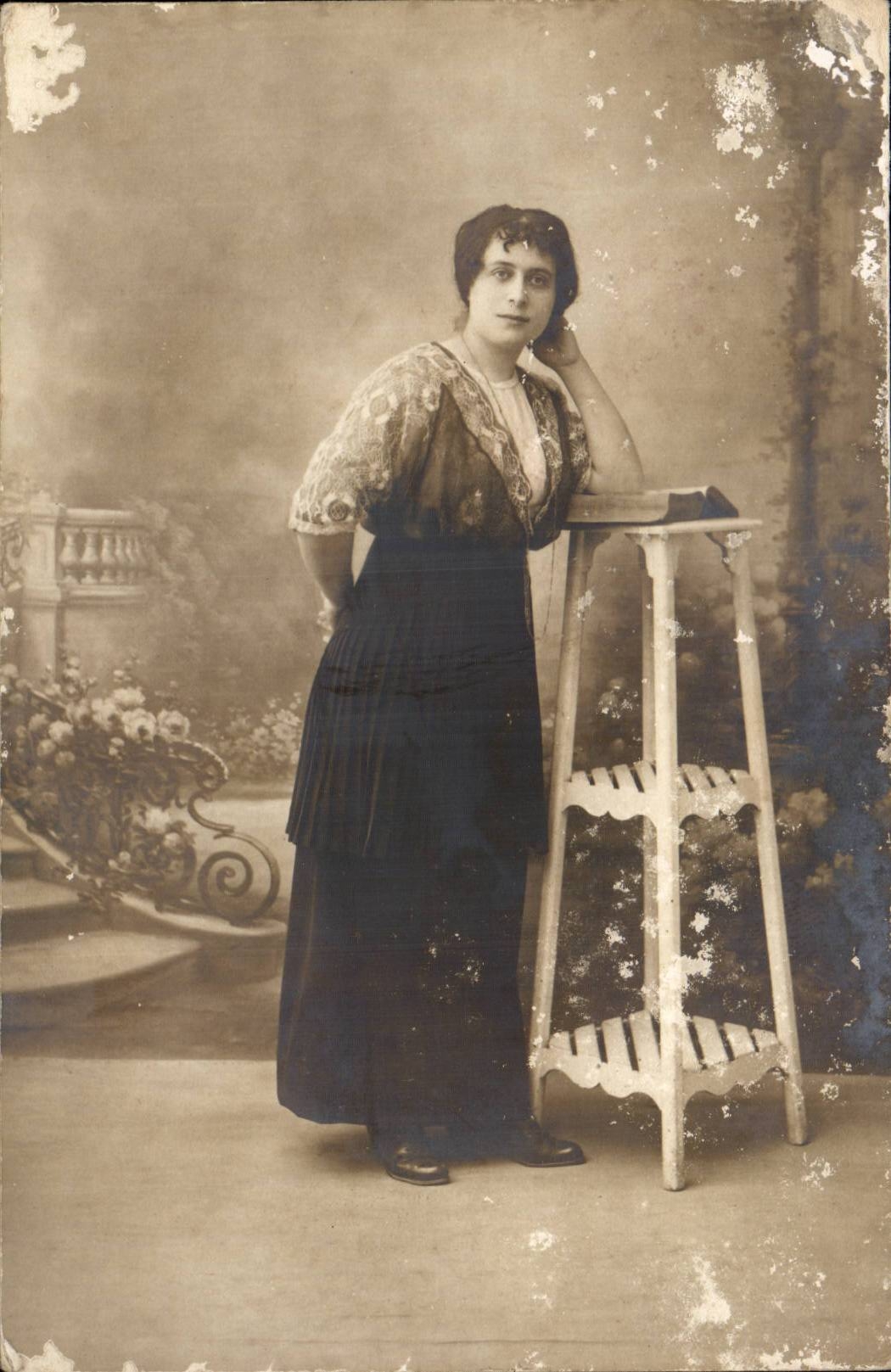 Real photo young woman (folklore costume)