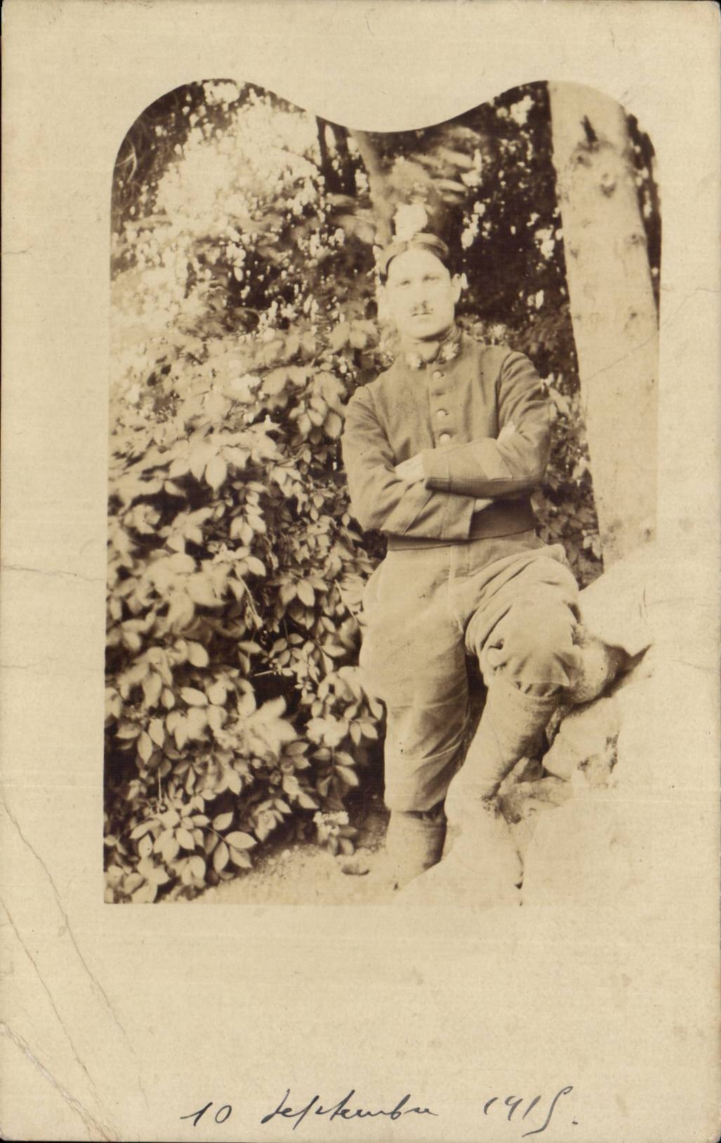 Wirklicher Foto Mann als Soldat (Verzoy Bourgneuf militaria)