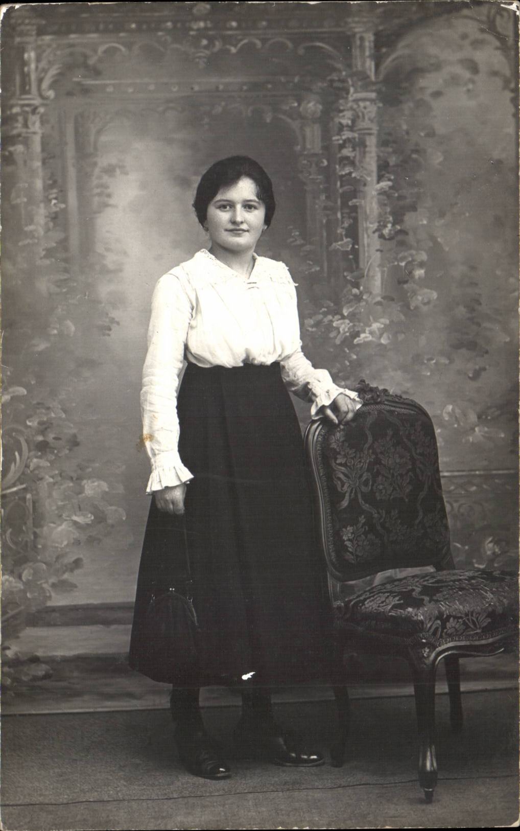 Real photo young woman (folklore costume)