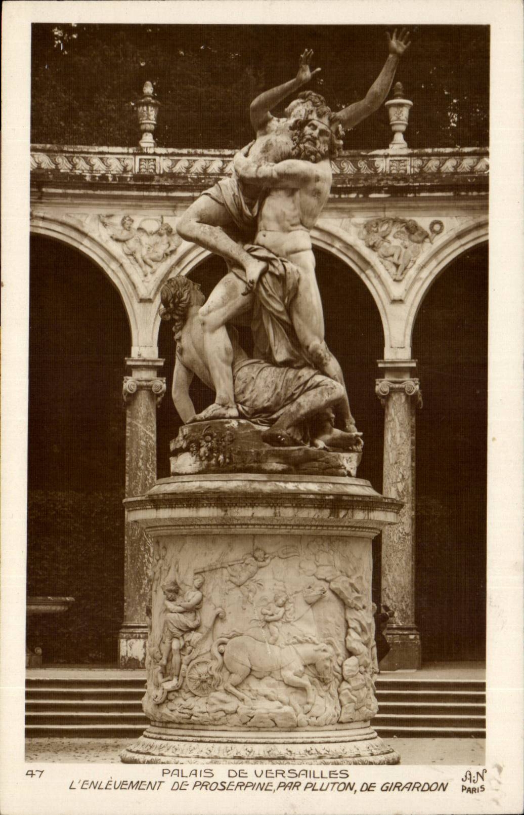 CPA Palate of Versailles the removal of Proserpine by Pluto of Girardon