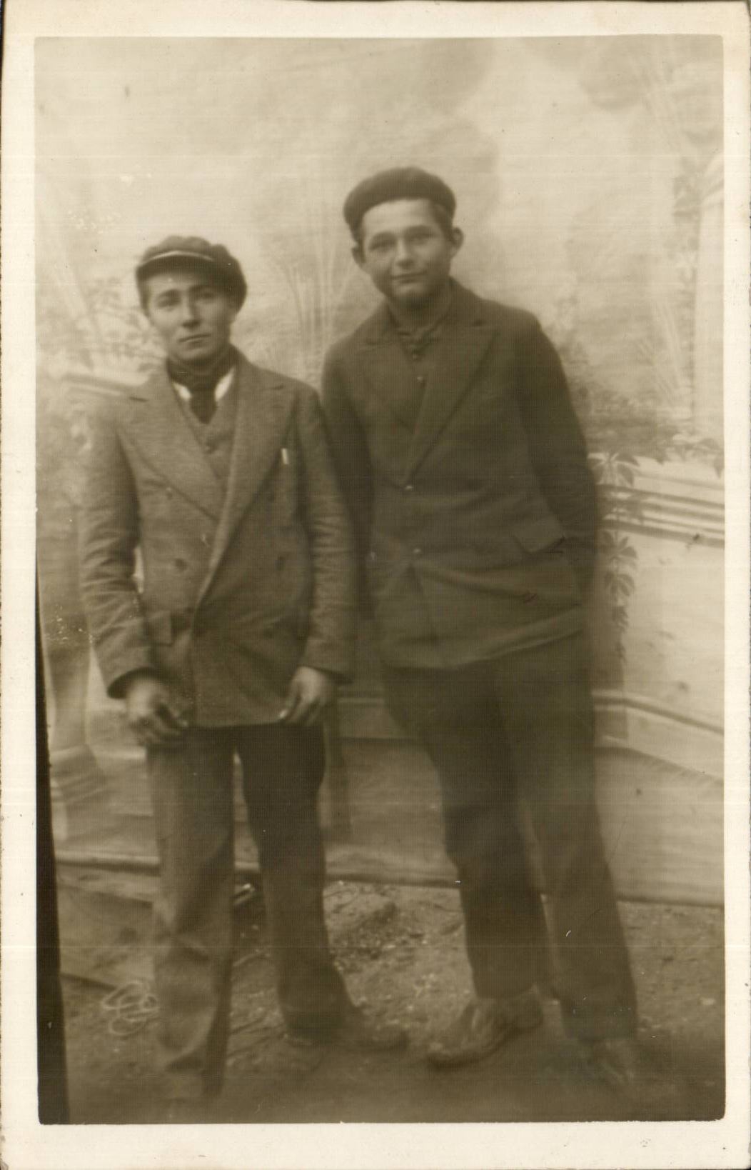 Real photo young men (folklore costume)