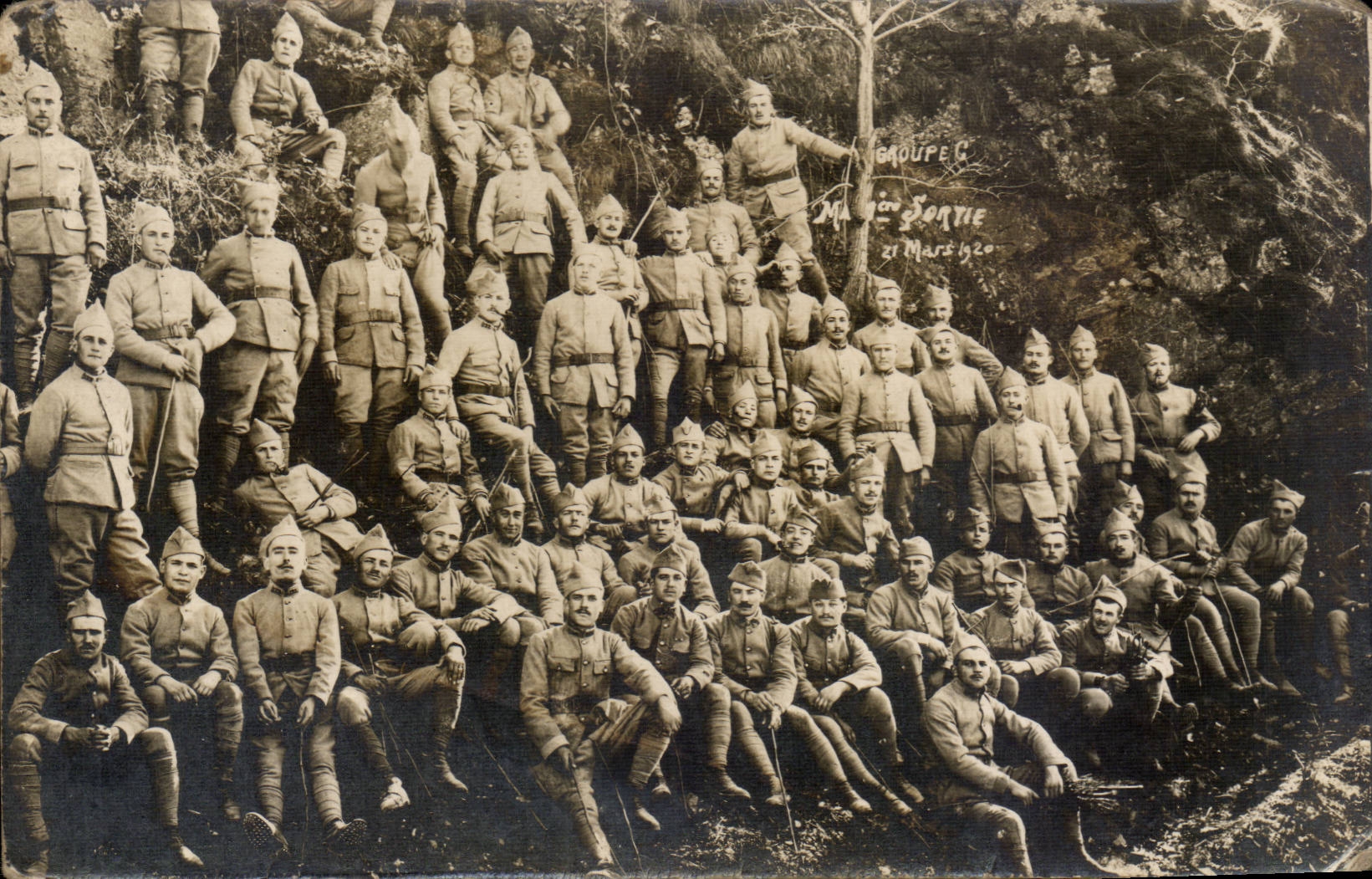 Real photo Soldiers militaria group C Left March 27th 1920