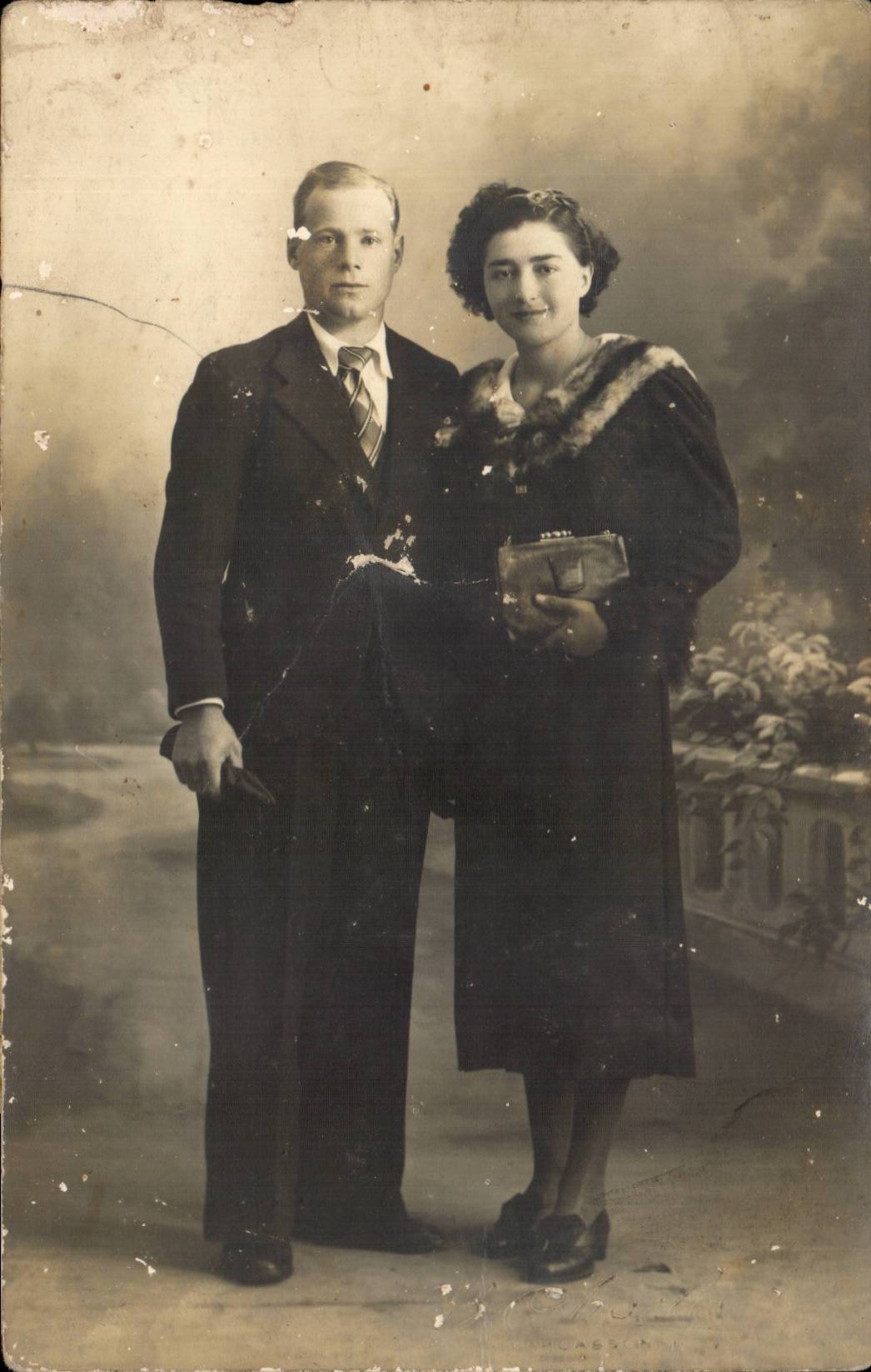 CARTE PHOTO Couple Charles Carcassonnne