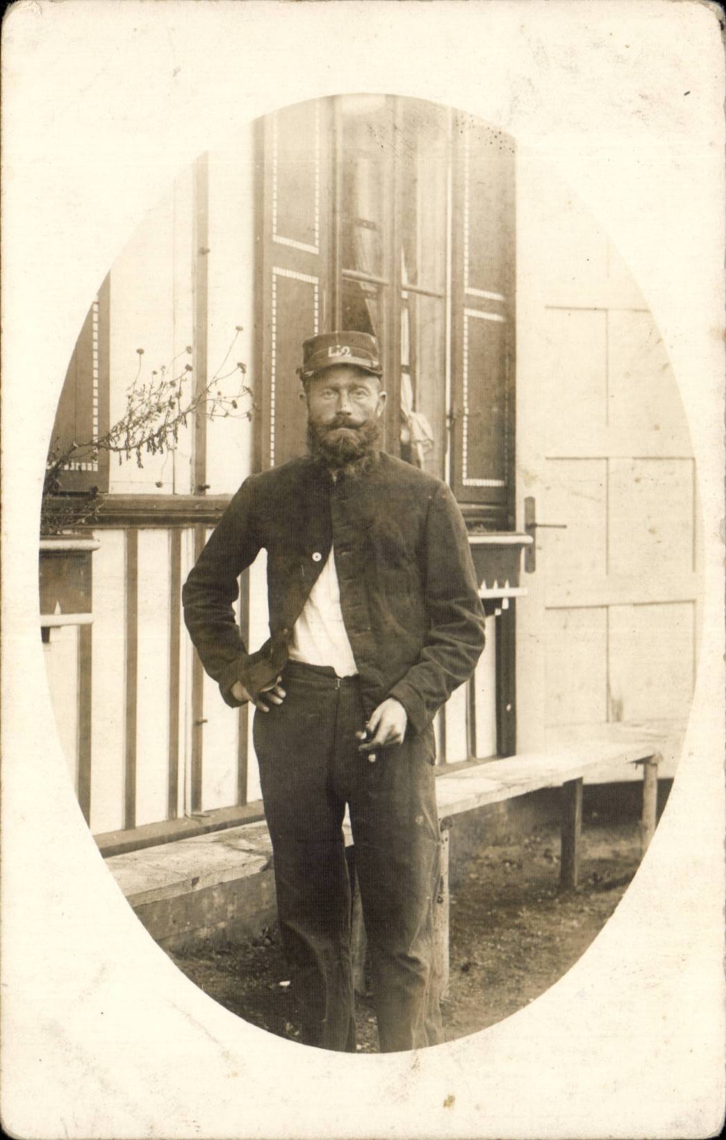 Wirklicher Foto Militaria Soldat Leon Ilnet hat Blondy Tours durch Civry Comtry