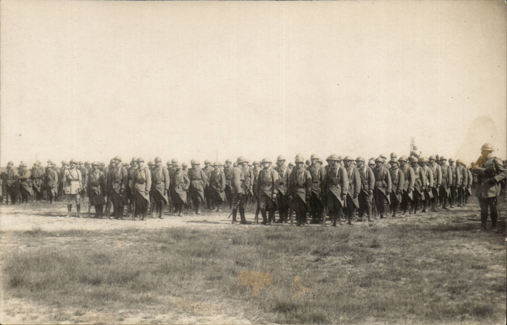 Real photo July 14th 1925 with the camp of Coetquidan Militaria
