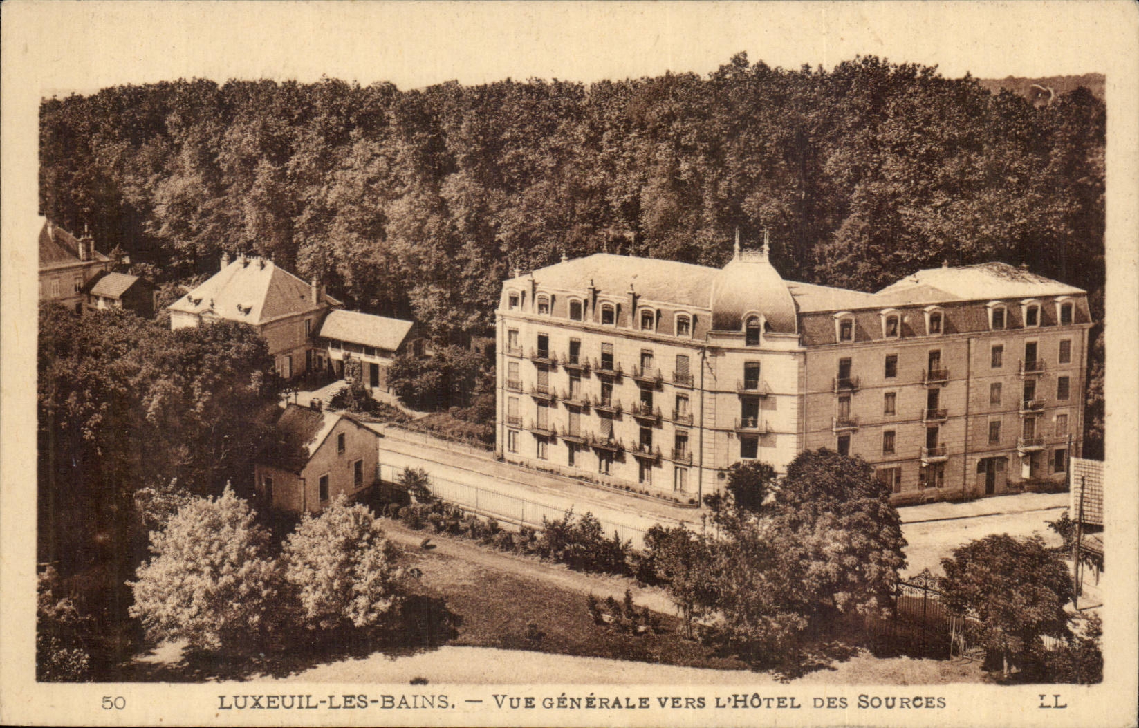 Luxeuil Les Bains - View Towards Hotel of the Sources - CPA