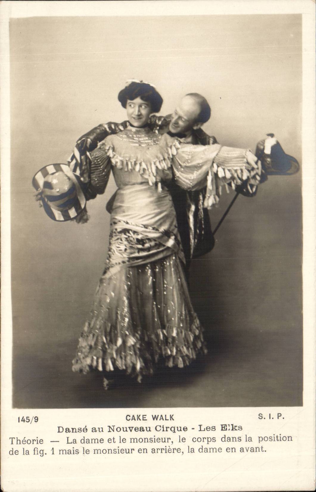 Fantaisie - Couple - cirque - circus - Cake Walk - Danse au Nouveau Cirque - Les Elks Theorie - CPA