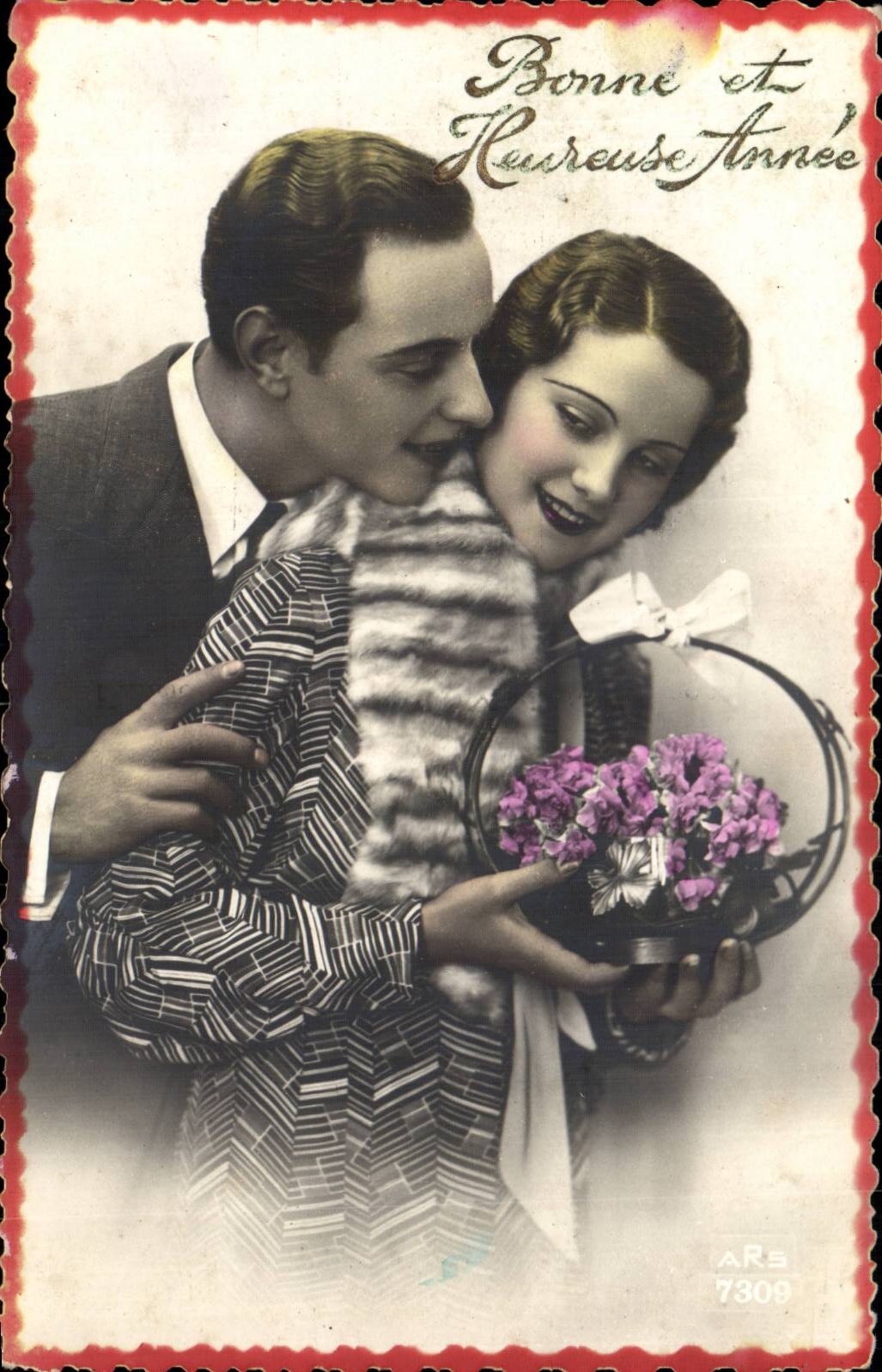 Fantaisie - Couple - Bonne et Heureuse Annee - CPA