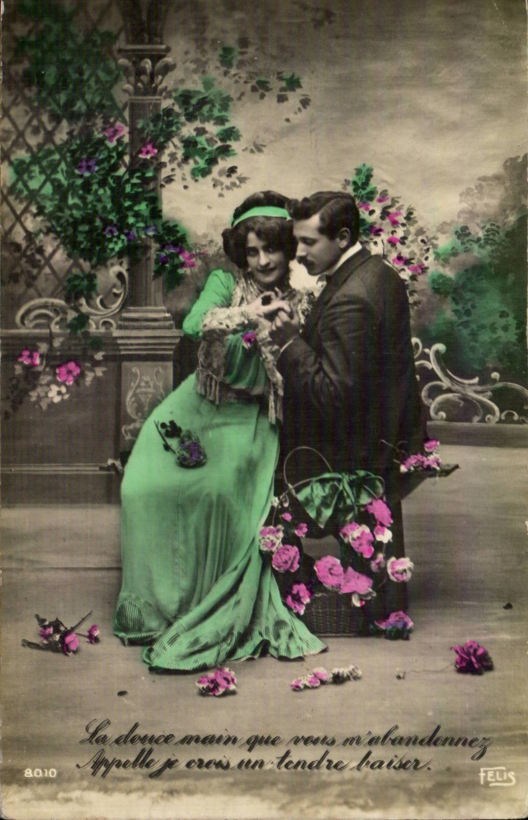 Fantaisie - Couple - La douce Main que vous m'abandonnez - CPA 