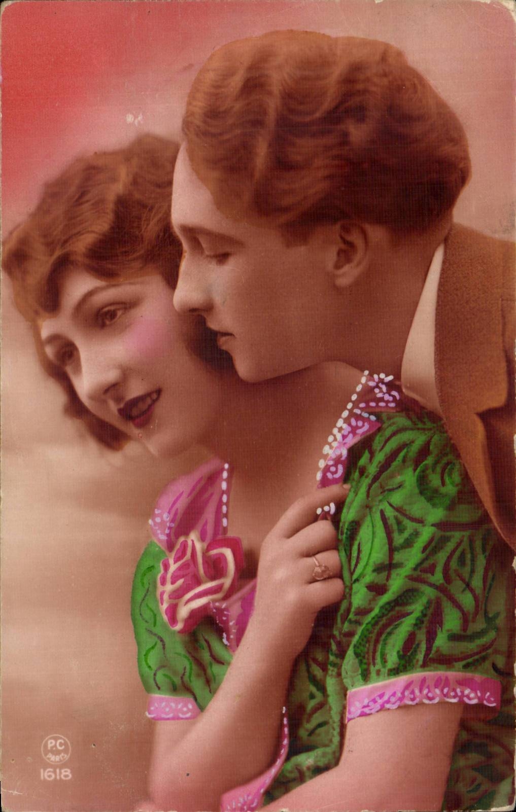 Fantaisie - Couple - jolie couple - CPA 