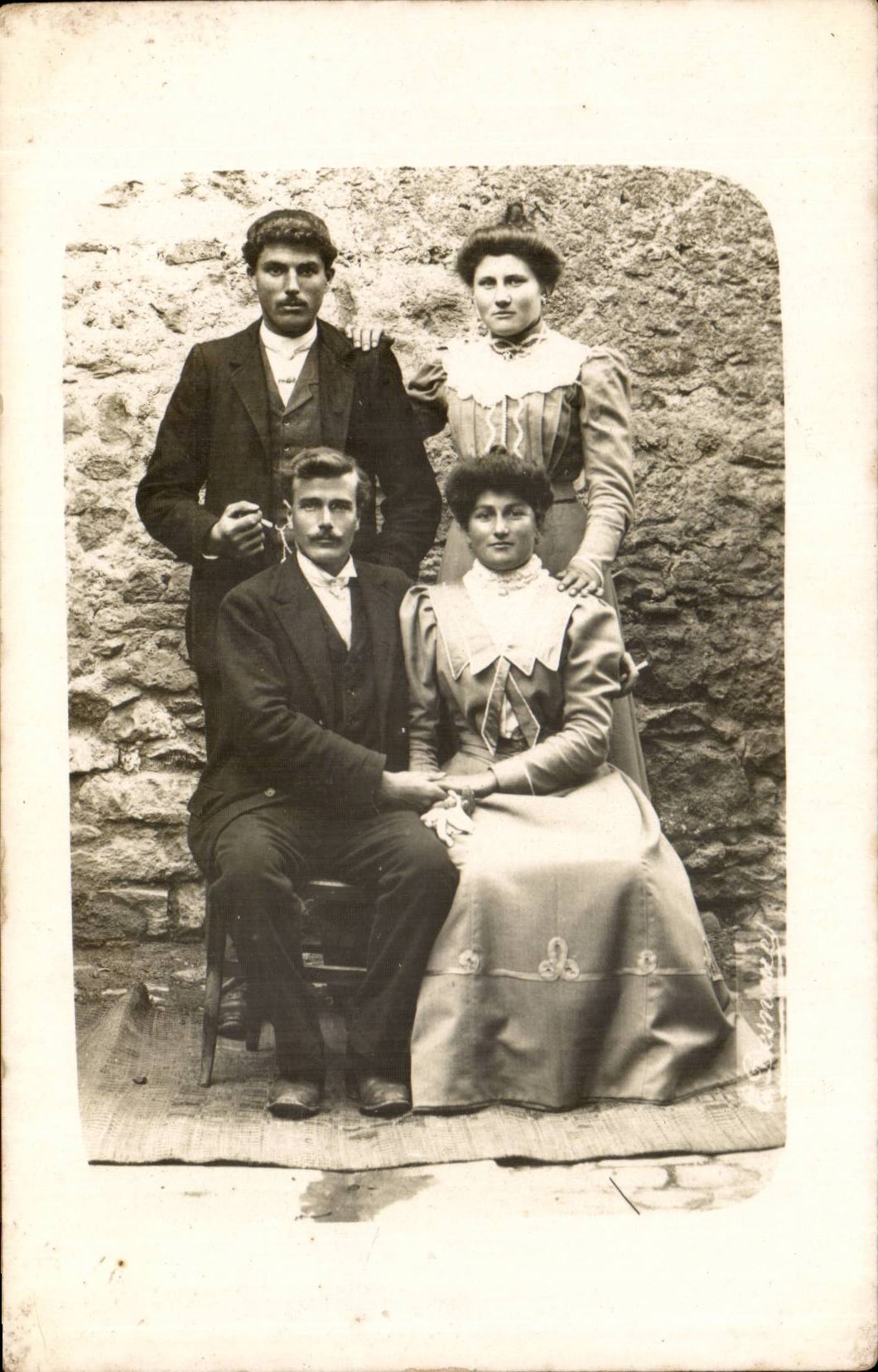 Fantaisie - Couple - jolie famille - CPA