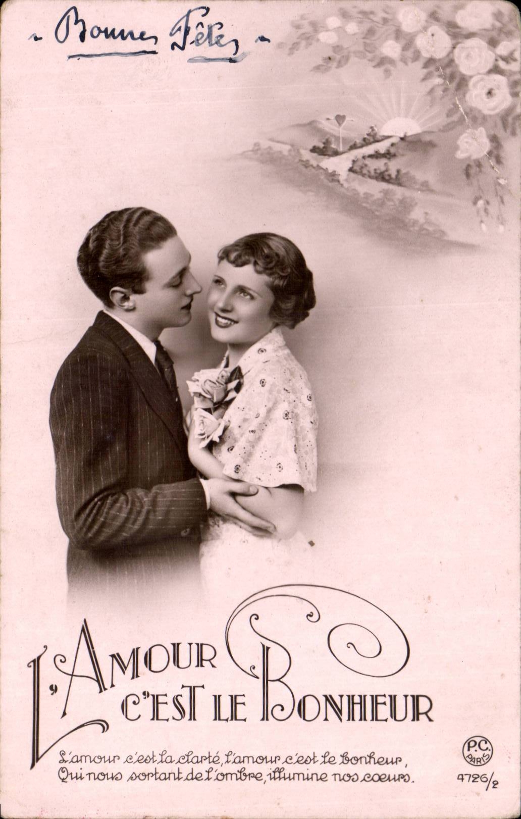 Phantasie - Paar - die Liebe ist es Gluck - CPA