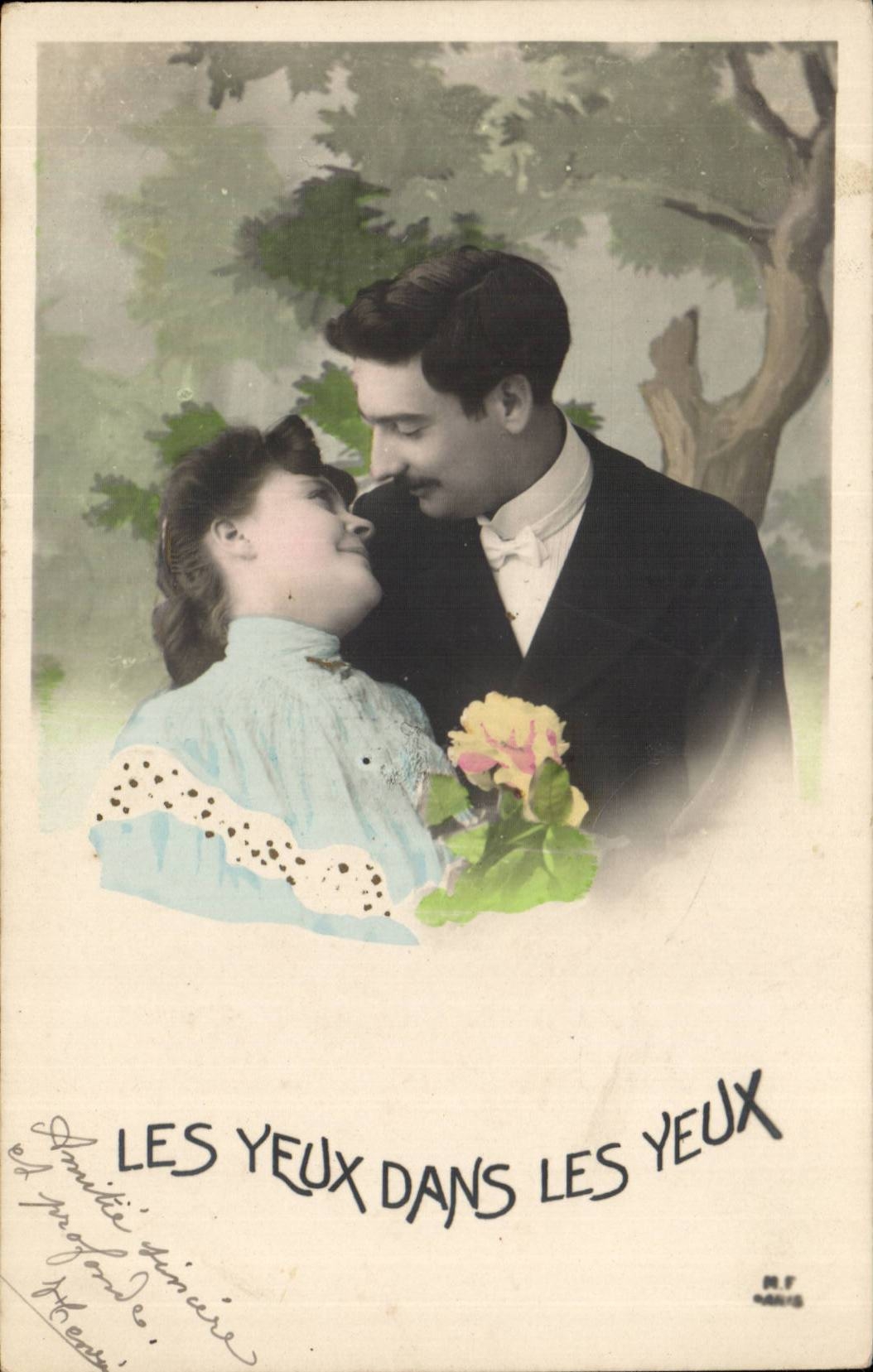 Phantasie - Paar - Augen in den Augen - CPA