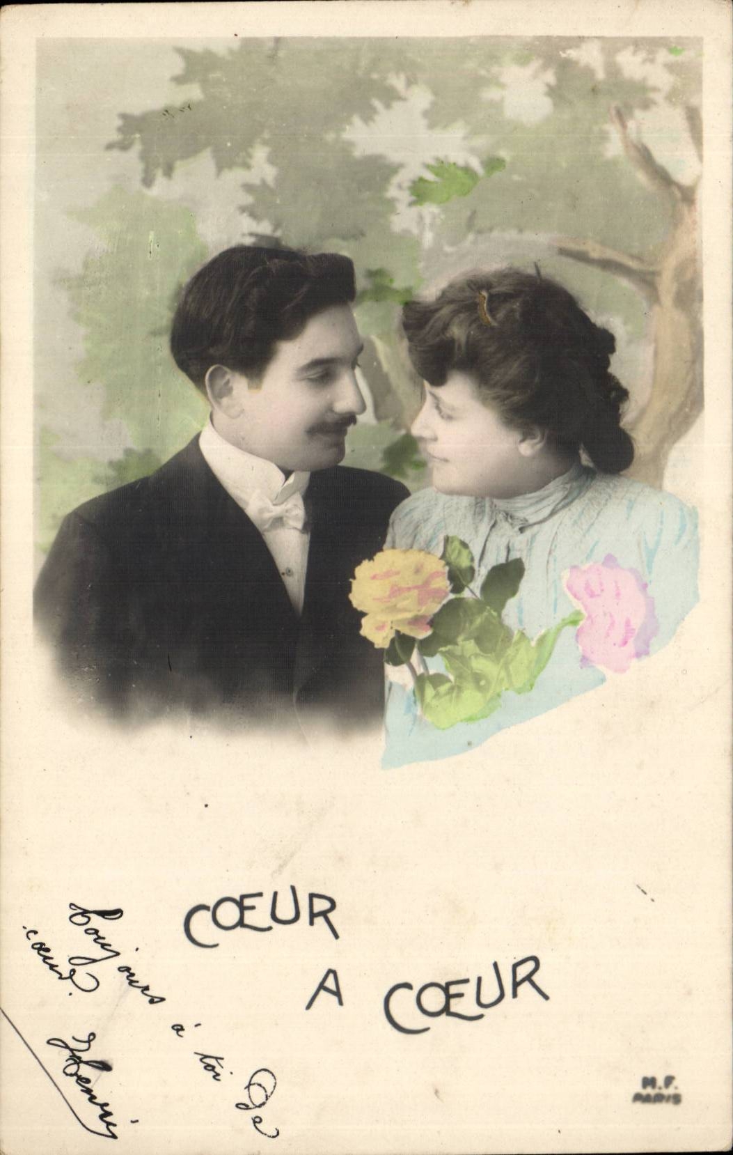 Phantasie - Paar - Herz hat Coeur - CPA