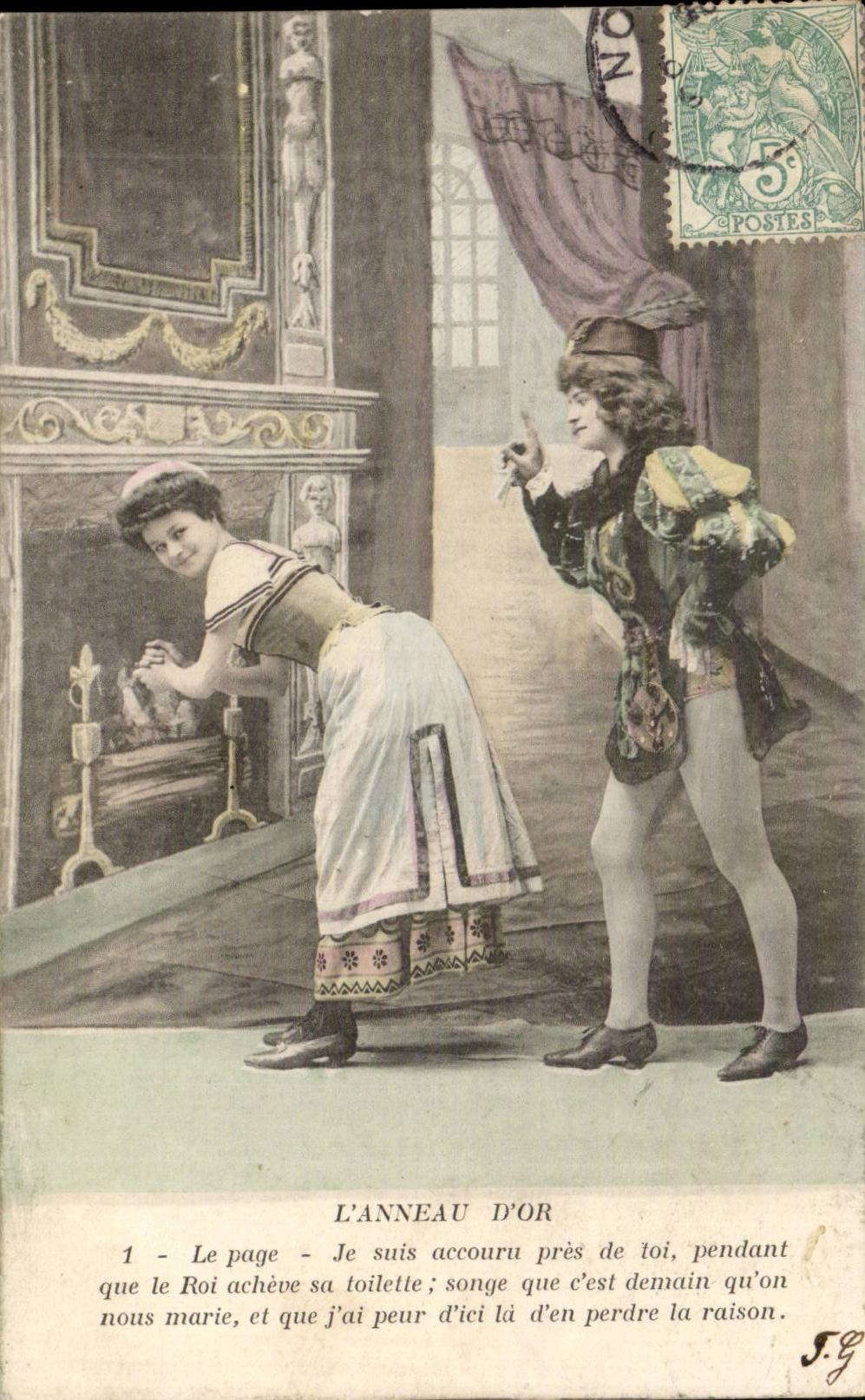 CPA Fantaisie l'anneau d'or Page et servante