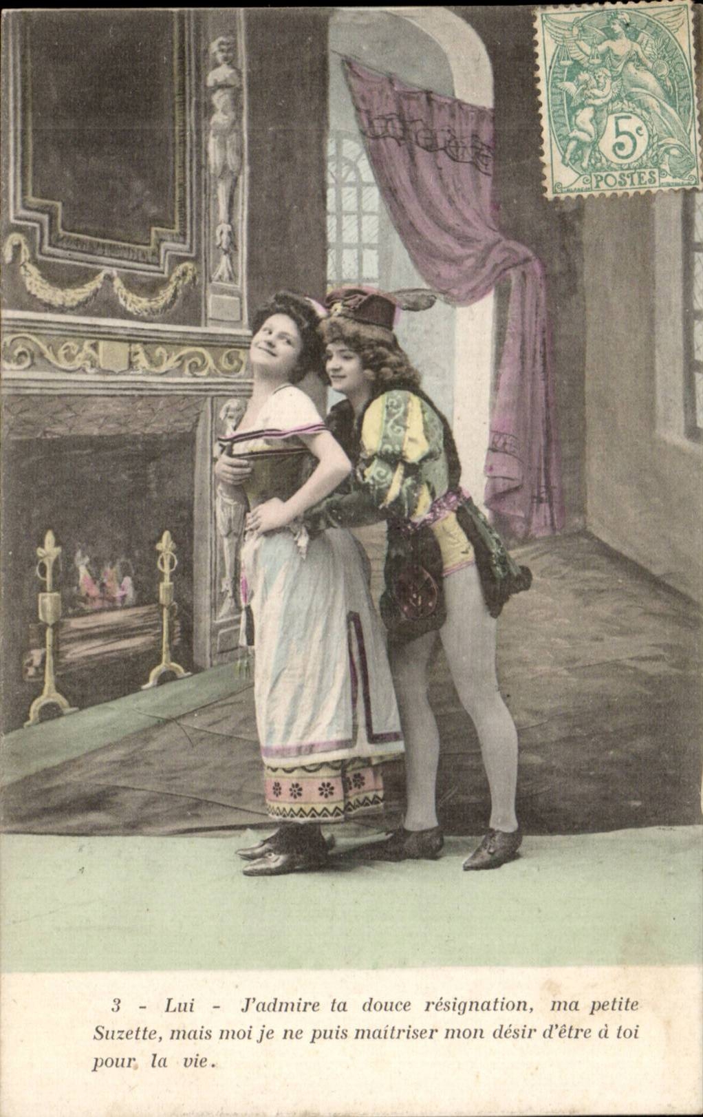 CPA Fantaisie l'anneau d'or Page et servante