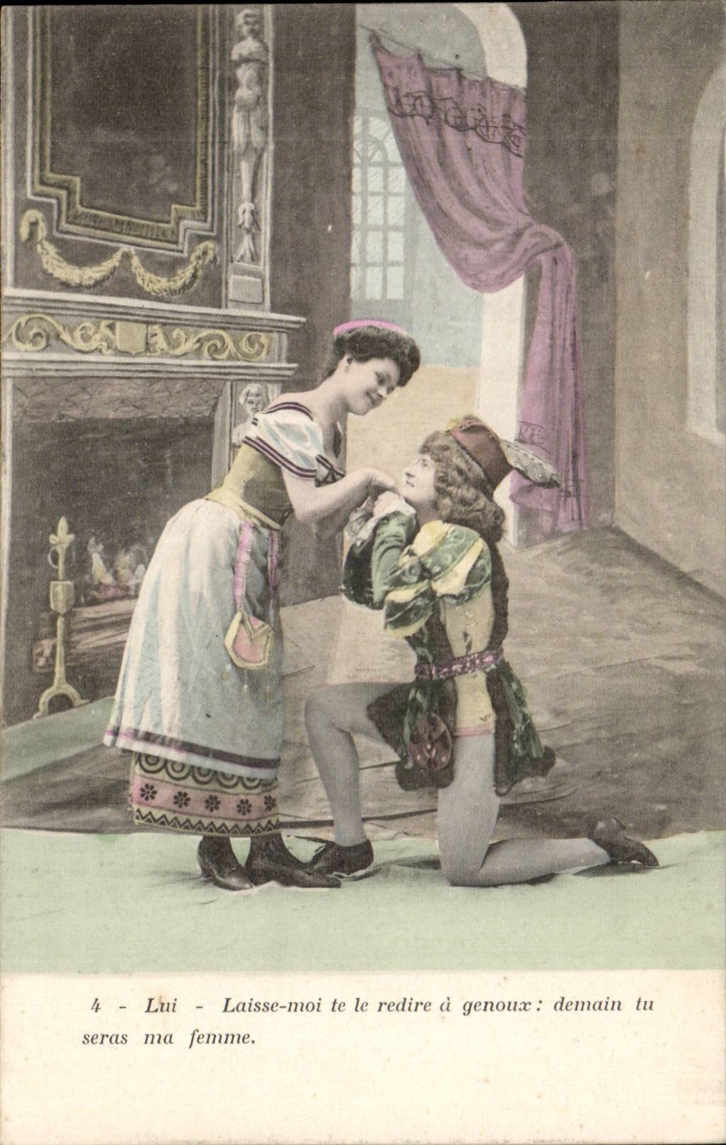 CPA Fantaisie l'anneau d'or Page et servante