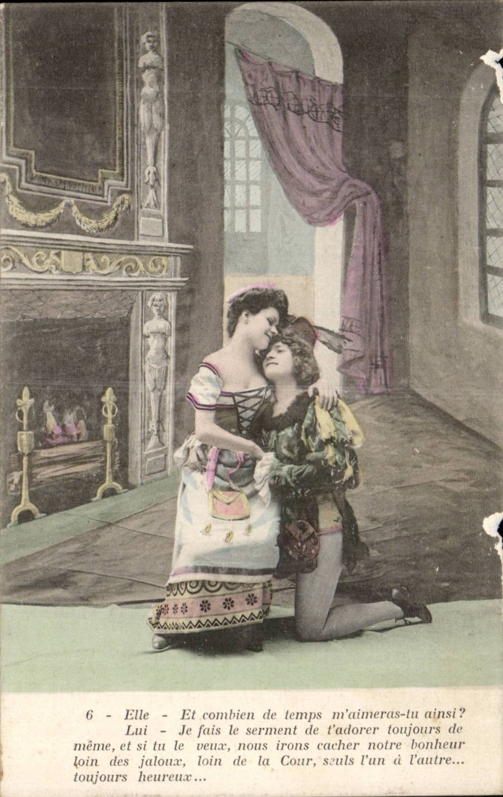 CPA Fantaisie l'anneau d'or Page et servante