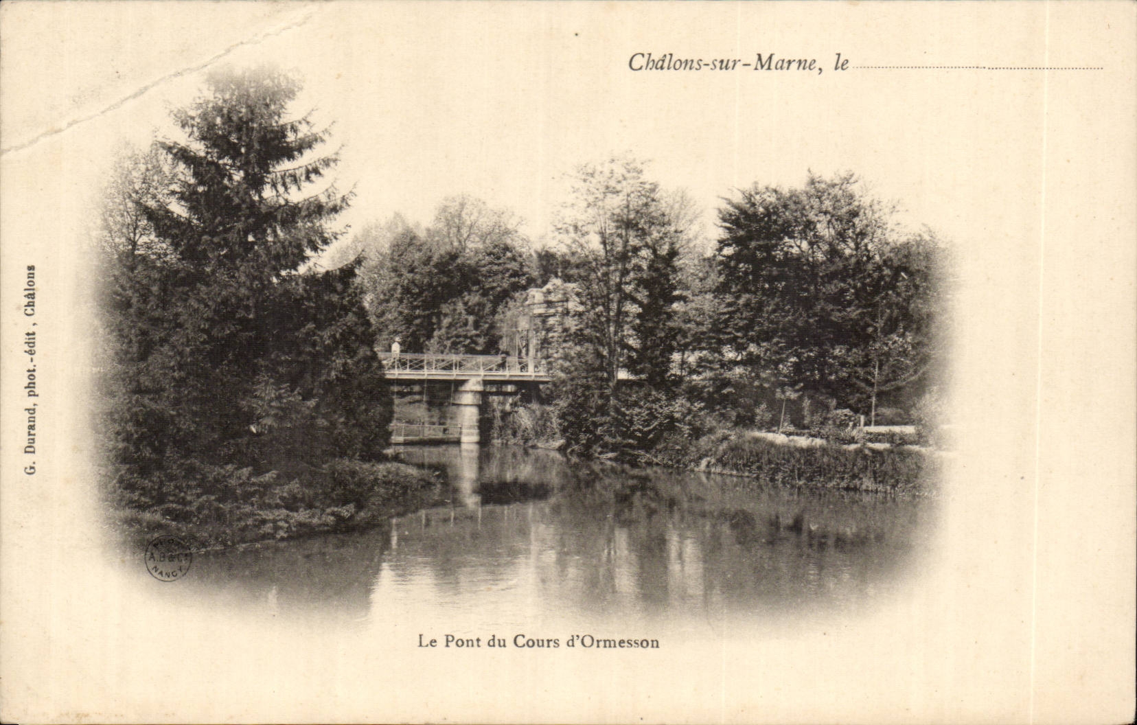 Trawl-nets on the Marne CPA the bridge of the course of Ormesson