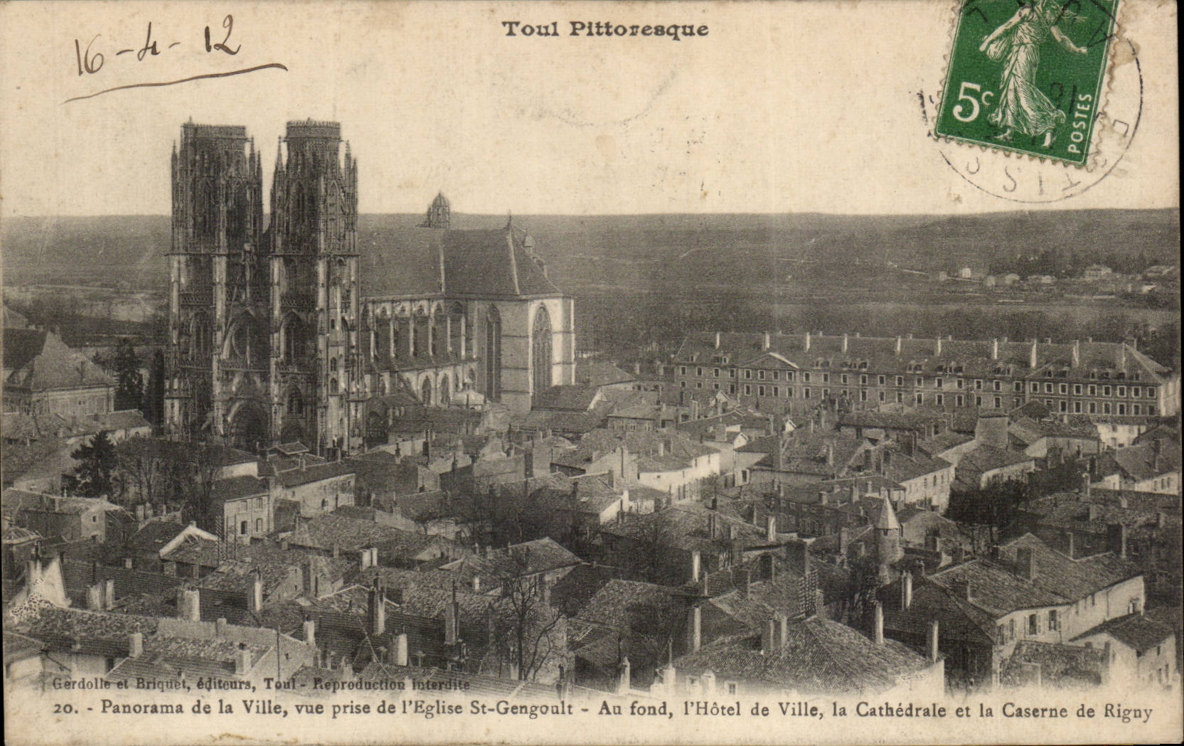 Toul CPA Panorama der Stadt Saint gesehen von der Kirche Gengoult