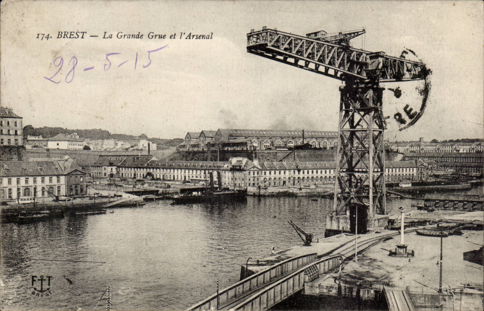 Brest CPA La grande grue et l'arsenal