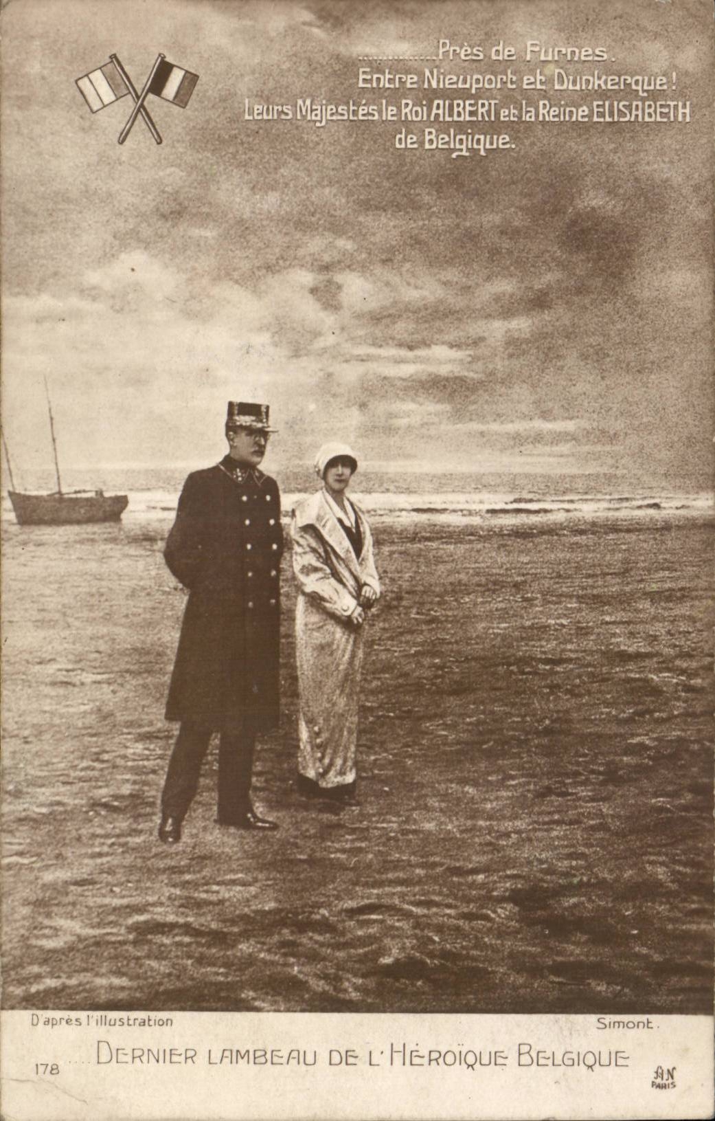 CPA Last scrap of heroic Belgium Close to Furnes between Nieuport and Dunkirk Albert Elisabeth