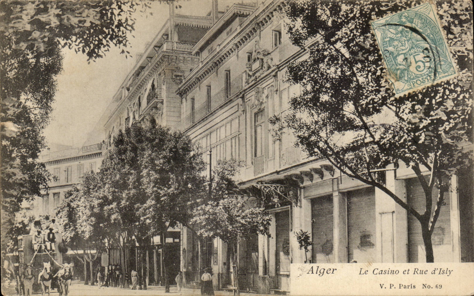 Algerien Algiers CPA das Kasino und die Strasse von Isly