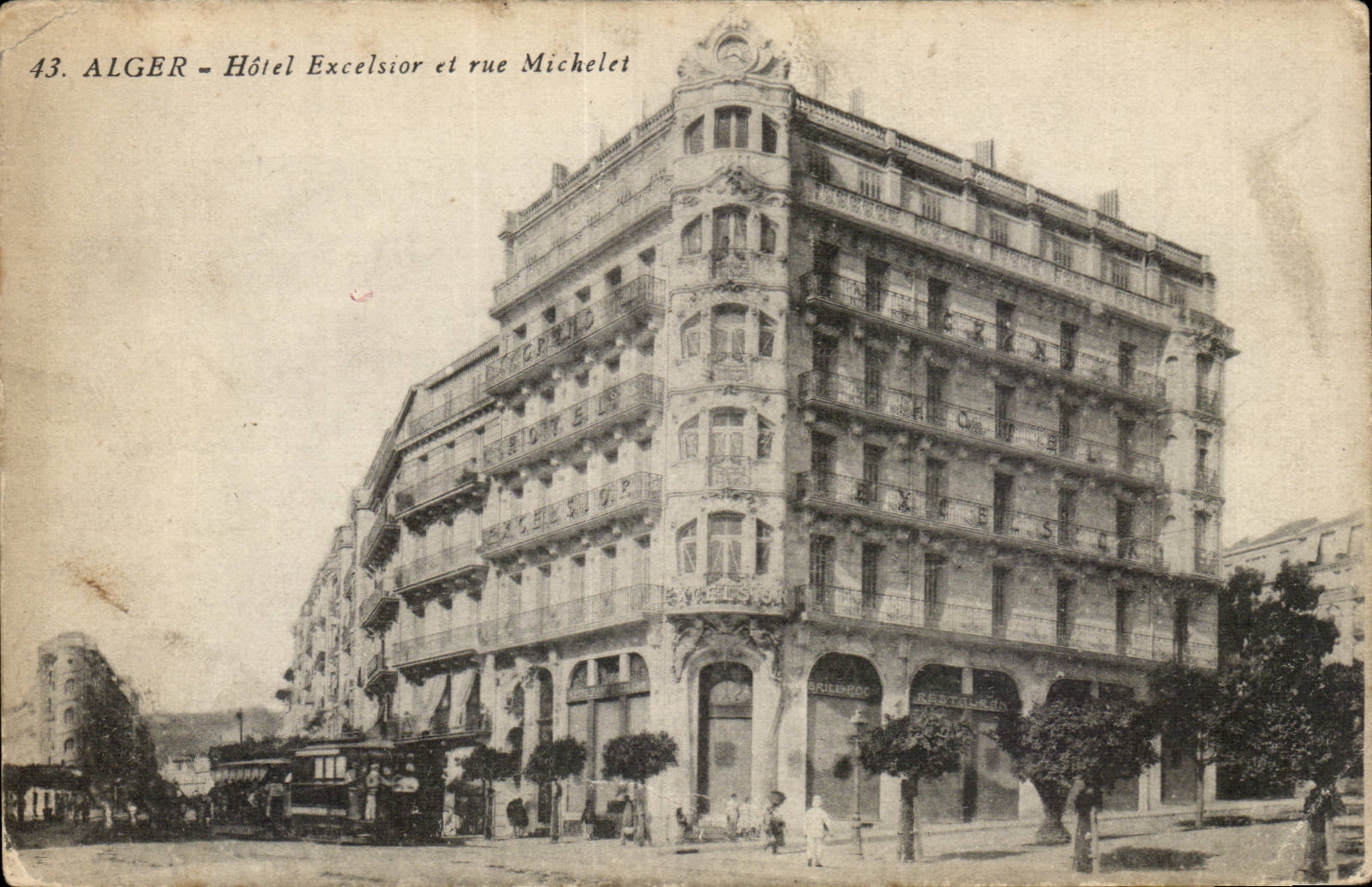Hotel-Hobelspane und Rue Michelet Algerien-Algiers CPA