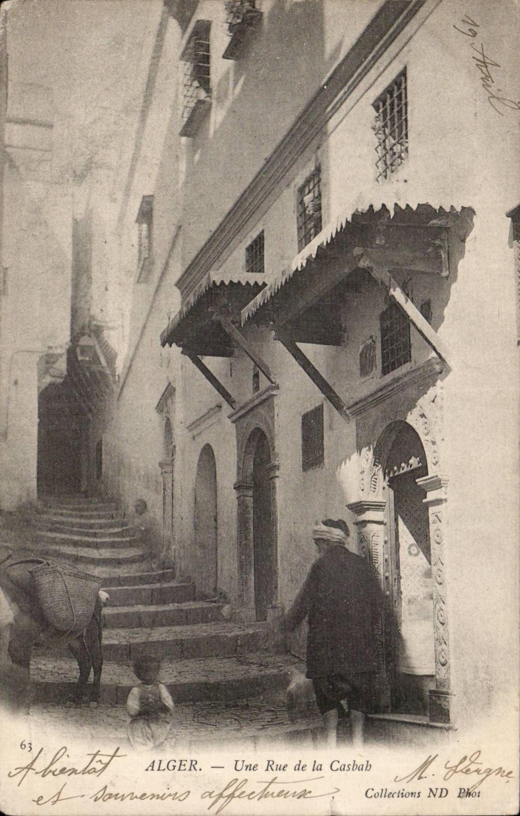 Algerien Algiers CPA eine Strasse des kasbah