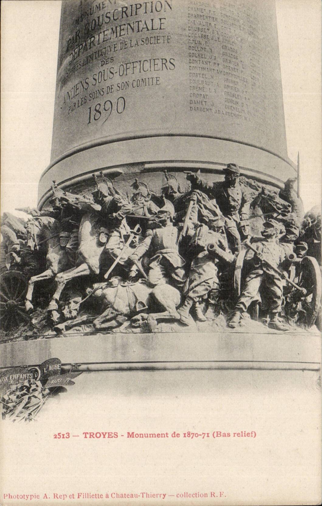 Troyes CPA Monument of the children Paddle To overcome it or die! by Alfred Boucher