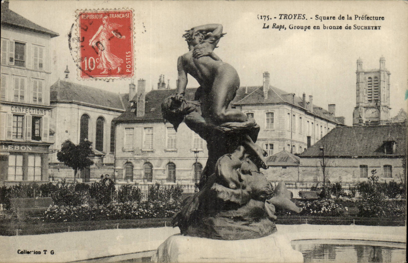 Troyes CPA the abduction by Suchetet public garden of the Prefecture