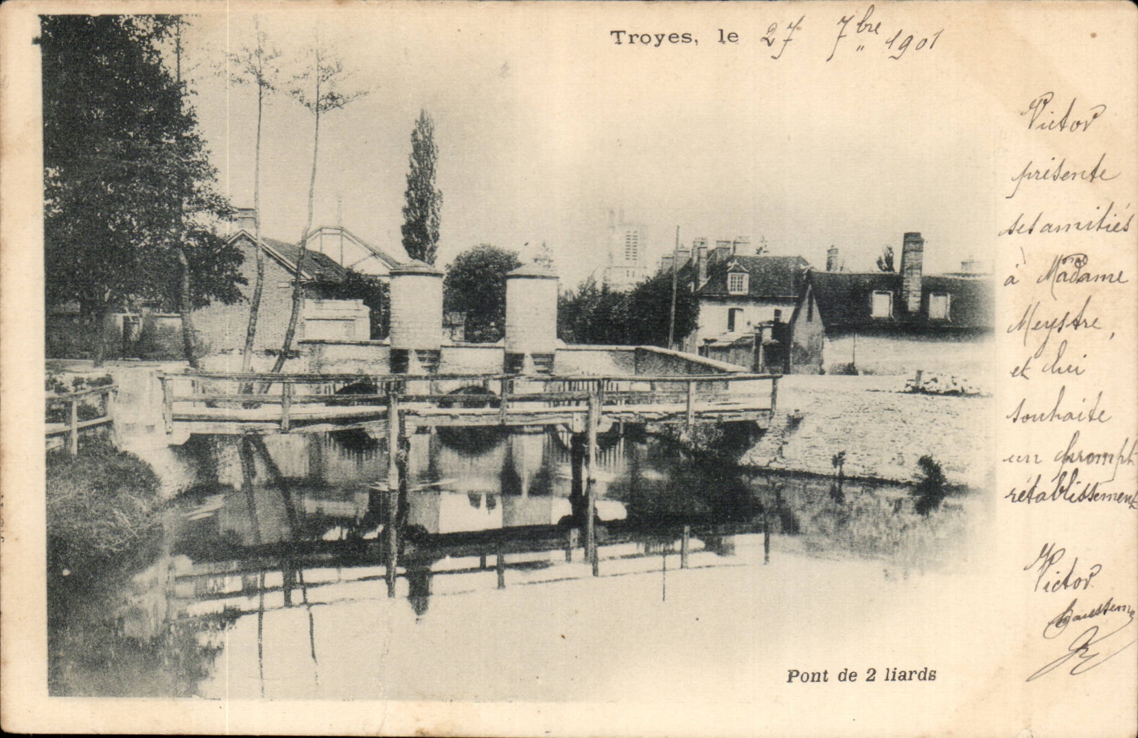 Troyes CPA Bridge of 2 black poplars