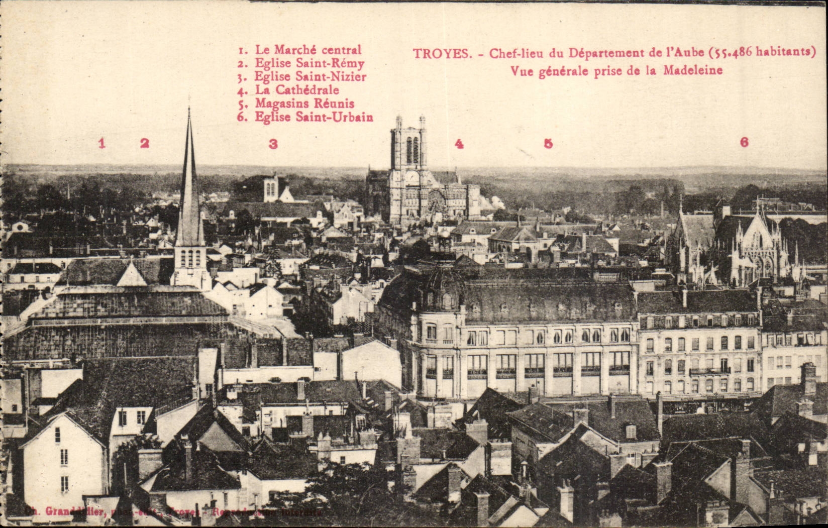 TRoyes CPA place Chief of the department of the paddle View taken of the Madeleine