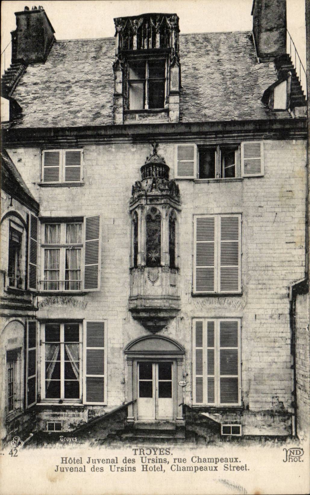 TRoyes CPA Juvenal Hotel of Ursins street Champeaux