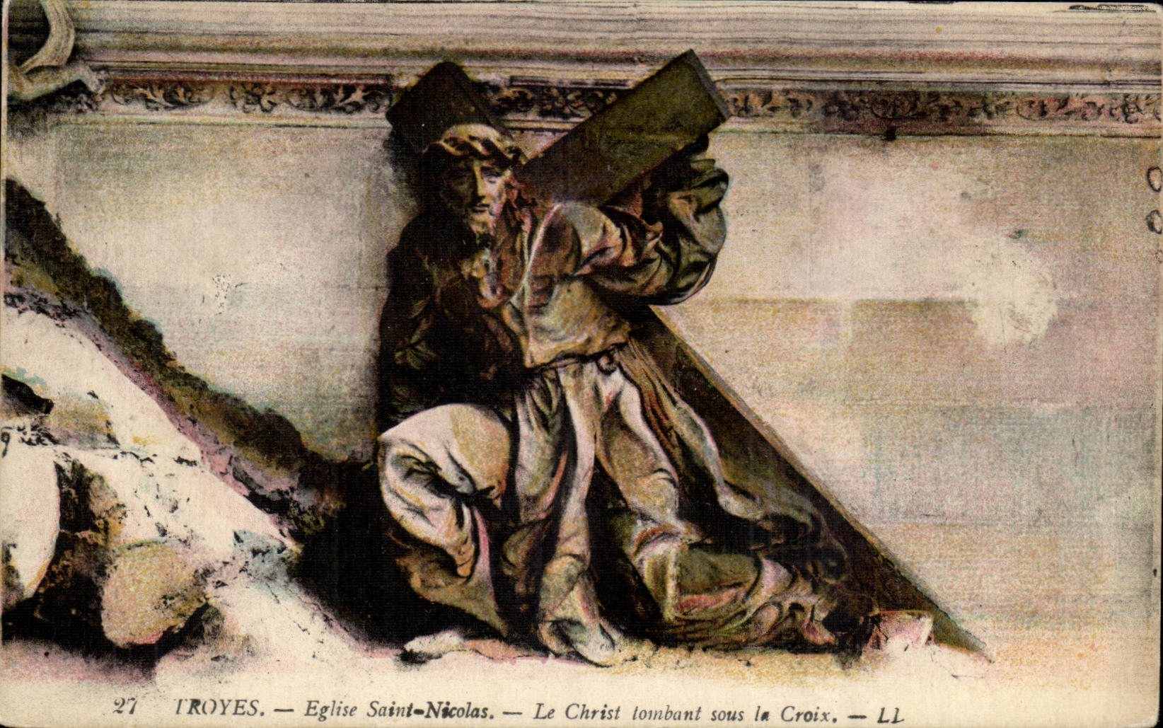 TRoyes CPA Church Saint Nicolas Christ falling under the cross