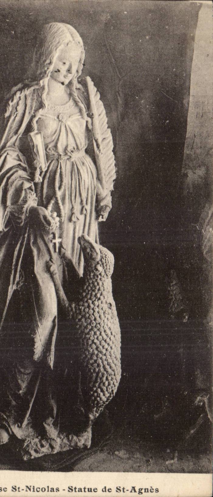 TRoyes CPA Church Statue of Saint Agnes