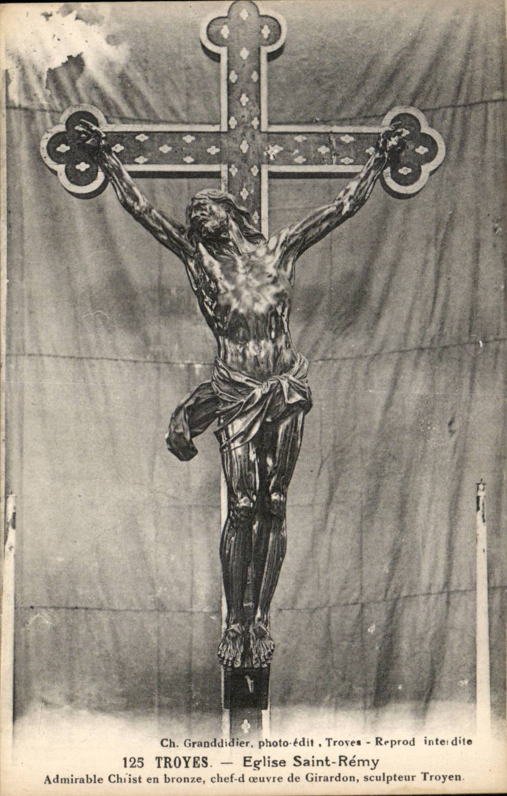 TRoyes CPA Church Saint ReMy Christ out of bronze