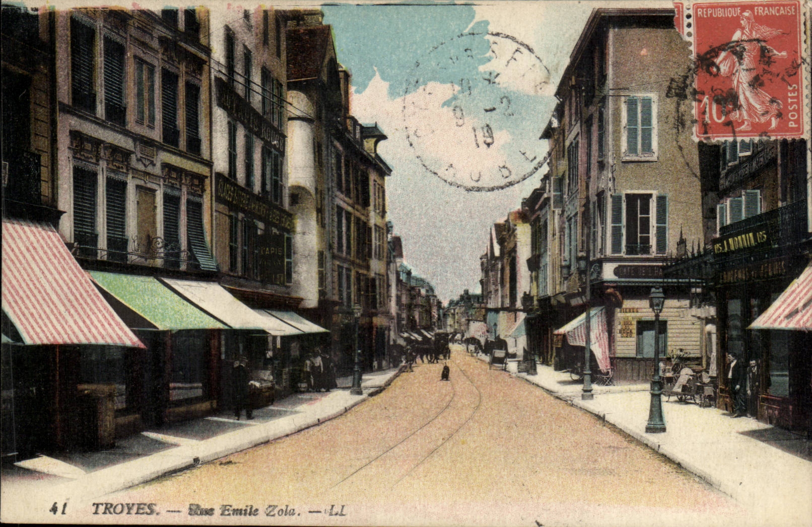 Troyes CPA Street Emile Zola