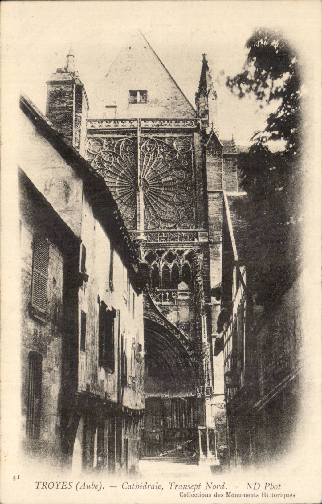 Troyes CPA the cathedral and Entering of the street of the northern Transept