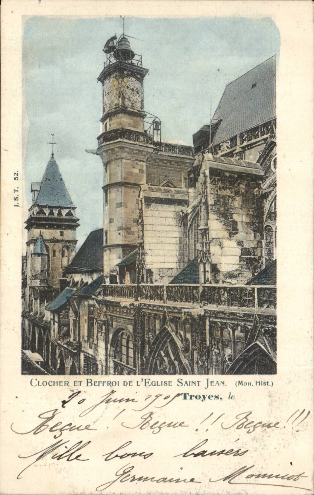 Troyes CPA Bell-tower and belfry of the church Saint Jean
