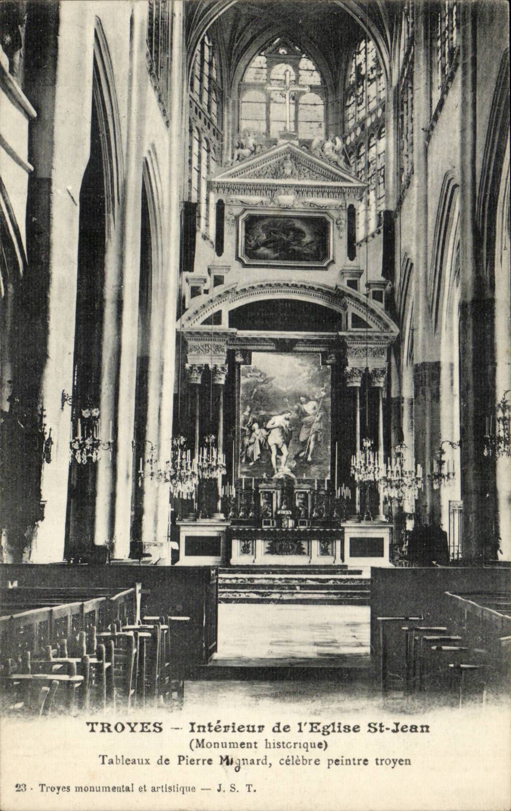 Troyes CPA Interieur of slips Saint Jean Tableau of Pierre Mignard