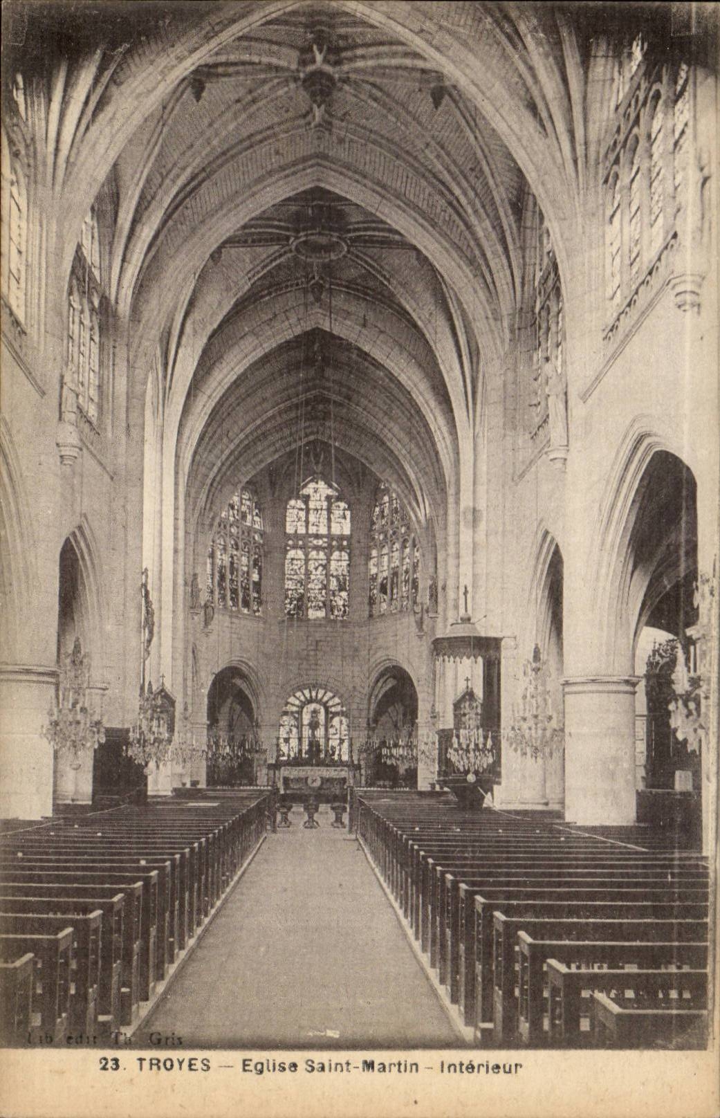 Troyes CPA Eglise Saint Martin be Vines Interior