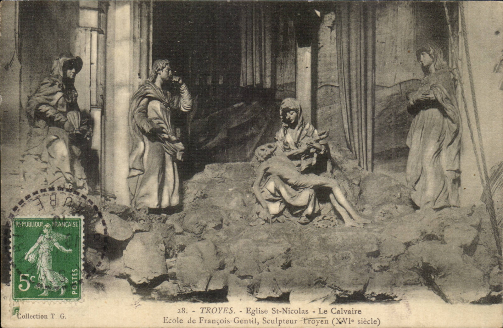 Troyes CPA Church Saint Nicolas the martyrdom School of Nice François Trojan Sculptor