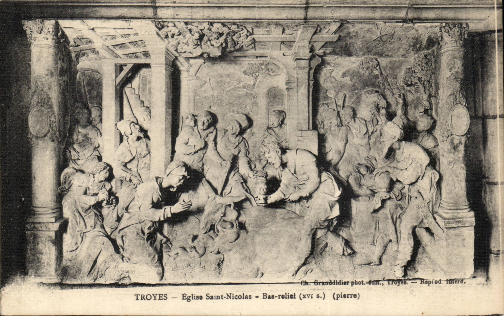 Troyes CPA Church Low Saint Nicolas relief