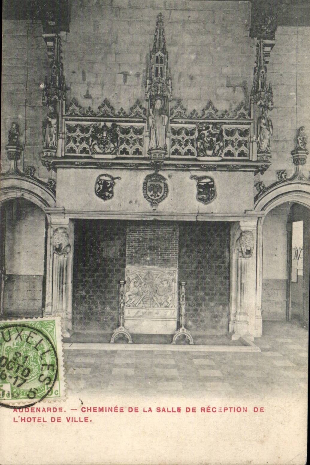 Belgie Belgium CPA Audenarde Chimney of the room of reception of the town hall