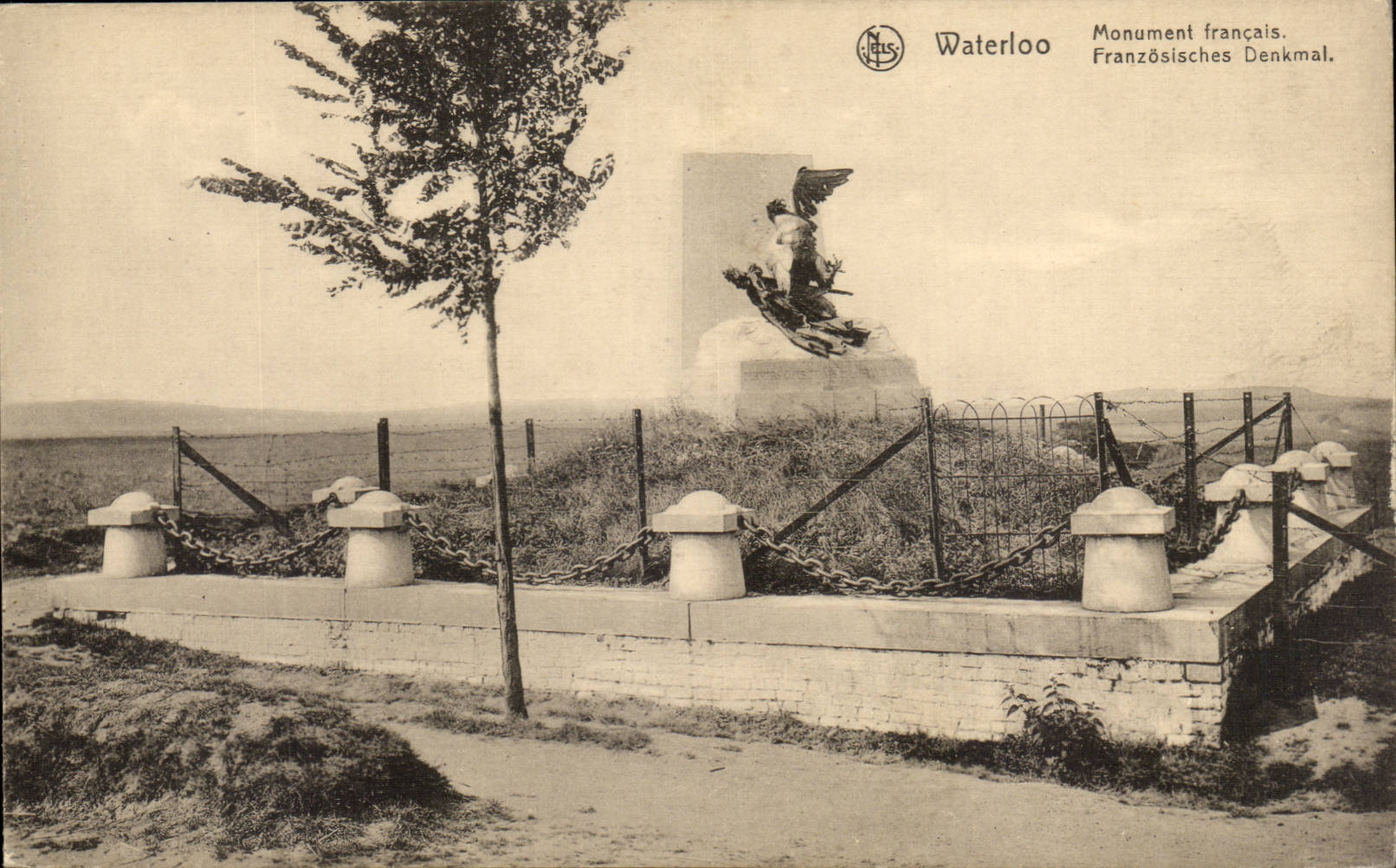 Belgie Belgique CPA WAterloo Monument francais (aigle eagle)