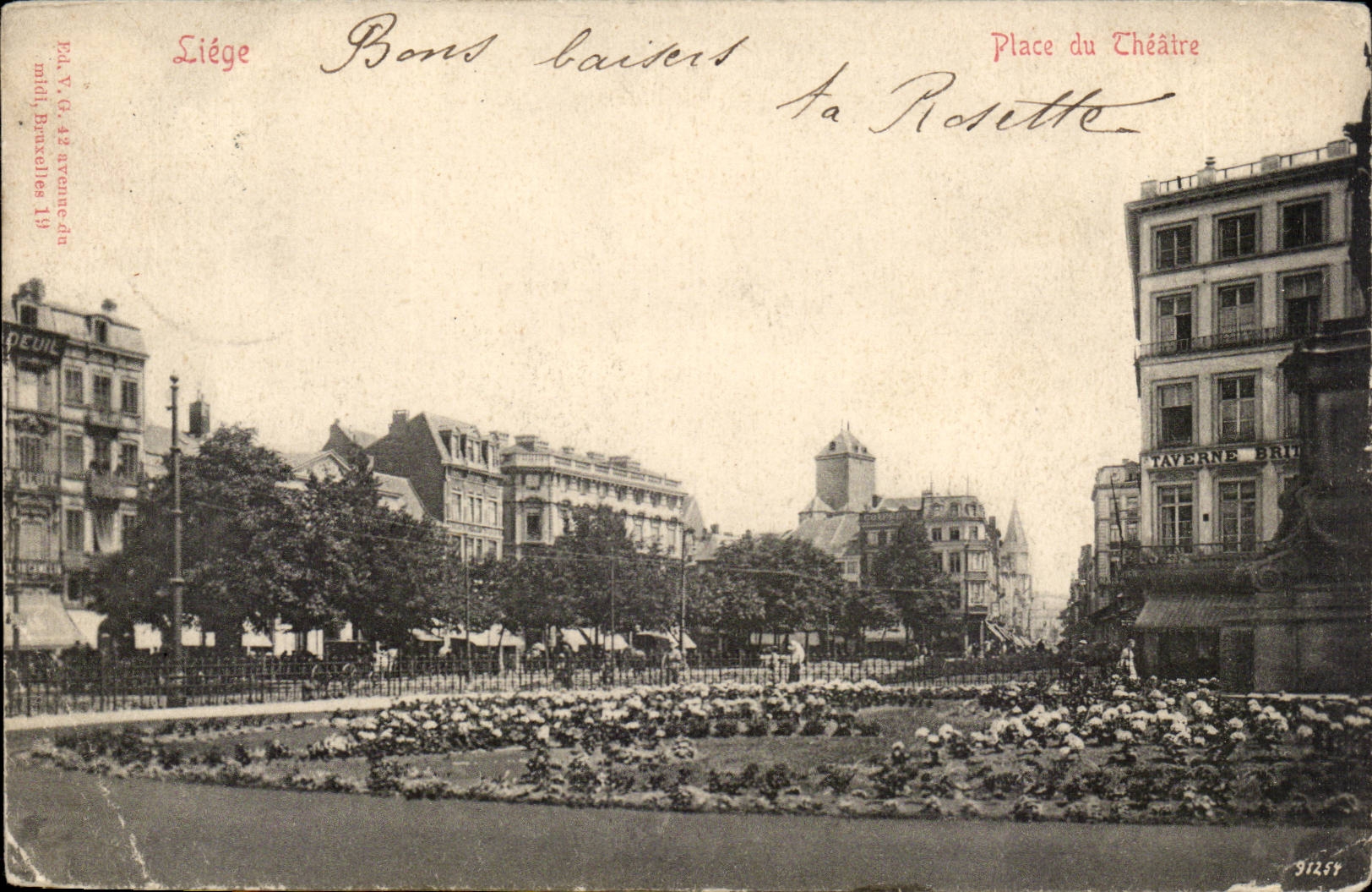 Belgie Belgium CPA Liege Places theater