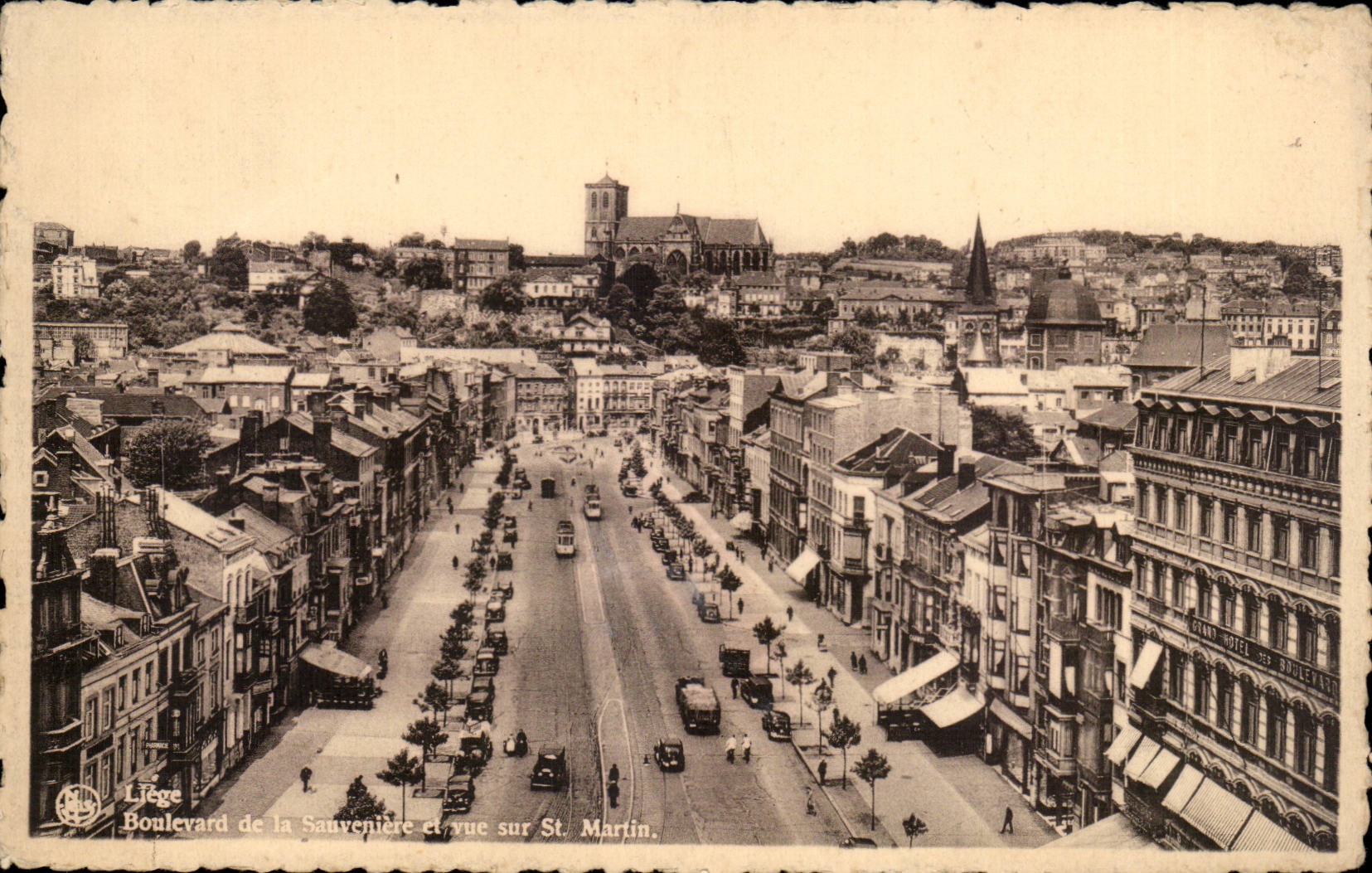 Belgie Belgien CPA Luttich Prachtstrasse von SAuveniere und von Anblick auf Str Martin