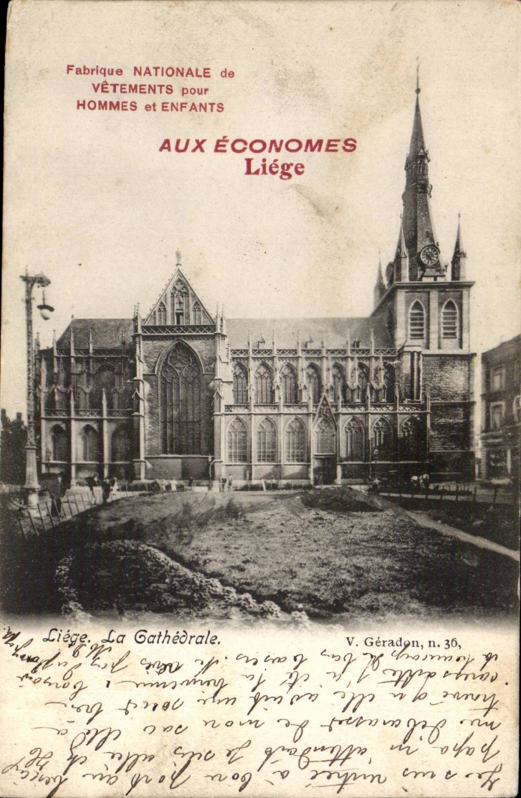 Belgie Belgium CPA Liege Manufactures national menswears children the cathedral