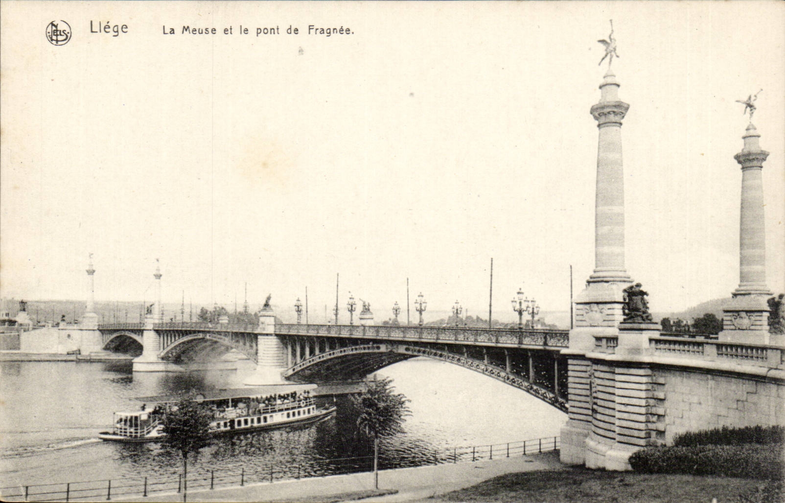 Belgie Belgium CPA Liege the Meuse and the bridge of Fragnee